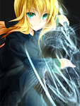 Rating: s Score: 9.80 Tags: blonde, saber, girl, short hair, green eyes, smile, fate/zero