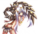 Rating: s Score: 9.87 Tags: ecchi, cute, wings, girl, nude, long hair, white hair, tattoo, butt, yellow eyes, gold eyes, jewels, jewel