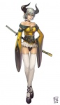 Rating: s Score: 9.80 Tags: hot, sexy, pantsu, girl, sword, katana, short hair, skirt, panties, horns, legs, stockings, thigh highs, cleavage, woman, demon girl, grey hair, devil girl