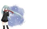 Rating: s Score: 9.36 Tags: girl, blue hair, hatsune miku, vocaloid, long hair, blue eyes, skirt, legs, stockings, twintails, scarf