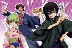 Rating: s Score: 8.80 Tags: kimono, c.c., lelouch lamperouge, suzaku kururugi, code geass, long hair, green hair
