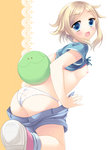 Rating: e Tags: adult image, big eyes, blonde, blue eyes, breast, butt, girl, haro, nipples, pantsu, short hair, shorts, unoa asuno