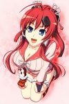 Rating: s Score: 9.62 Tags: cute, long hair, red hair, blue eyes, smile, legs, cleavage, fang