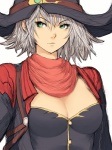 Rating: s Score: 9.50 Tags: girl, hat, short hair, green eyes, white hair, super robot wars, cleavage, breast, humio, harken browning
