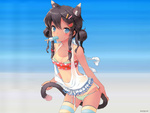 Rating: s Score: 9.10 Tags: tan, neko, brown hair, blue eyes, ice cream, blue eys, tail, blue eye, popsicle, tanned