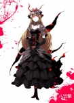 Rating: s Score: 10.00 Tags: touhou, blonde, girl, evil, long hair, hat, red eyes, dress, gloves, woman, yukari yakumo, pizaya