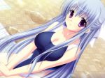 Rating: s Score: 9.50 Tags: cute, swimsuit, girl, blush, blue hair, anime girl, pretty girl, long hair, boobs, purple eyes, breast