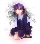 Rating: s Score: 9.33 Tags: girl, purple hair, short hair, dress, purple eyes, socks, fate/zero, sakura matou