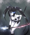 Rating: s Score: 9.50 Tags: cute, girl, sword, katana, weapon, long hair, black hair, bra, blue eyes, legs, gloves, twintails, houtengeki