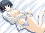 Rating: e Tags: adult image, anime girl, anime girls, bed, black hair, breast, cleavage, ecchi, girl, hot, legs, navel, panties, pantsu, sexy, short hair, very hot