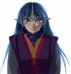 Rating: s Tags: blue hair, anime girl, long hair, elf ears, lafiel, crest of the stars
