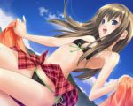 Rating: s Score: 9.69 Tags: cute, beach, bikini, clouds, girl, sky, long hair, brown hair, blue eyes, smile, legs, midriff, navel, small breasts