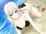 Rating: e Score: 9.53 Tags: sexy, beach, bikini, green eyes, silver hair, very long hair, twintails, star fish