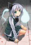 Rating: s Score: 9.80 Tags: cute, touhou, girl, konpaku youmu, short hair, green eyes, skirt, grey hair, headband