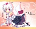 Rating: s Score: 9.00 Tags: touhou, girl, dog girl, short hair, red eyes, white hair, smile, dress, tail, inumimi, kemonomimi