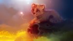  Score: 54 Tags: animal,apofiss,cat,fireflies,forest,grass,highres,leopard,original,red eyes,wallpaper,widescreen