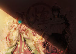  Score: 67 Tags: alternate hairstyle,black hair,braid (braids),Cat Princess,choker,dress,flower (flowers),girl,holding hands,jewelry,judal,long hair,looking at viewer,magi the labyrinth of magic,male,pink hair,red thread,ren kougyoku,thread,traditional clothes