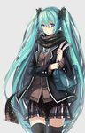  Score: 9 Tags: a5125924,aqua hair,black thighhighs,blue eyes,blush,girl,hair ornament,hatsune miku,looking at viewer,scarf,school bag,single,skirt,tall image,thighhighs,twintails,very long hair,vocaloid,zettai ryouiki