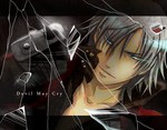  Score: 27 Tags: blue eyes,dante,debris,devil may cry,gloves,glowing eye (eyes),grey hair,gun,highres,inscription,male,open collar,short hair,solo,weapon,w. (pixiv)