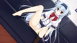  Score: 18 Tags: barefoot,blue hair,game cg,girl,hairband,highres,legs,light erotic,long hair,namima no kuni no faust,panties,pantyshot sitting,red eyes,school uniform,sofa,underwear,wide image