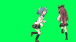  Tags: 2girls,animated,black socks,blue hair,blush,bow,gif,girls,hair bow,hangaku,highres,long hair,mahou shoujo madoka magica,miki sayaka,open mouth,ponytail,red eyes,red hair,running,sakura kyouko,school uniform,short hair,skirt,smile,socks,transparent background,uniform,wide image