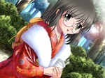  Tags:  Harem_Days_(game) black_hair game_cg girl glasses green_eyes kimono short_hair 