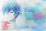  Score: 17 Tags: blanket,blue eyes,blue hair,coffee,highres,ichinose tokiya,keipomjp (artist),light smile,looking at viewer,male,mug,short hair,single,smile,smoke,tea,uta no prince-sama