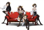  Score: 9 Tags: 4girls,black eyes,black hair,black thighhighs,blue eyes,brown eyes,brown hair,crossed legs,detached sleeves,girls,glasses,hairband,haruna (kantai collection),hiei (kantai collection),highres,kantai collection,kirishima (kantai collection),kongou (kantai collection),long hair,multiple girls,shirou umiuta,short hair,simple background,sitting,sofa,thighhighs,white