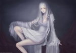  Score: 51 Tags: dress,girl,hayabusato,legs,long hair,nail polish,original,red eyes,single,sitting,white hair