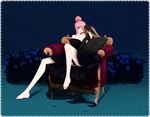  Score: 42 Tags: animal,armchair,barefoot,bare shoulders,black dress,blue eyes,blue rose,dress,flower (flowers),fringe,girl,hair up,highres,legs,megurine luka,mowth,petals,pink hair,rose (roses),sitting,swan,vocaloid