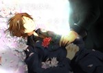  Score: 27 Tags: axis powers hetalia,brown hair,dead,eyes closed,flower (flowers),germany (hetalia),hands,inscription,lying,north italy (hetalia),petals,short hair,single,suit,upscaled