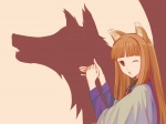 Score: 18 Tags: animal_ears brown_hair horo long_hair red_eyes shadow spice_and_wolf wink wolf_ears yuugiri_(artist) Score: 18 Tags: animal_ears brown_hair horo long_hair red_eyes shadow spice_and_wolf wink wolf_ears yuugiri_(artist)