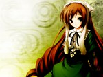  Tags:  bicolored_eyes brown_hair cap girl heterochromia long_hair rozen_maiden suiseiseki 