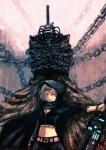  Score: 28 Tags:  aqua eyes blackball (artist) bondage bracelet chain cloak fang (fangs) girl helmet hood midriff monster original short hair silver hair weapon 