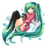  Tags: aqua eyes,aqua hair,black thighhighs,dress,girl,hatsune miku,saeha,single,thighhighs,transparent background,twintails,very long hair,vocaloid,wings