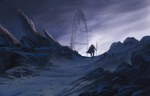  Score: 16 Tags:  gate jouey_(artist) landscape moon mountain original winter 