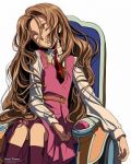  Score: 27 Tags: brown hair,code geass : lelouch of the rebellion,girl,long hair,necktie,nunnally lamperouge,open mouth,school uniform,sitting,socks,tall image