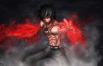  Score: 43 Tags: black hair,blood,cross,fairy tail,gray fullbuster,gray fullbuster (artist),grey eyes,ice,magic,male,muscle,pants,short hair,simple background,solo,tattoo