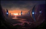  Score: 29 Tags:  airship andreasrocha flying frame landscape original river sci-fi sky sunset 