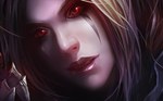  Score: 81 Tags: armor,blonde hair,chenbo (artist),close,demon girl,face,face paint,facial mark,girl,glowing eye (eyes),portrait,realistic,red eyes,solo,sylvanas windrunner,widescreen,world of warcraft