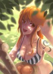  Score: 106 Tags: bikini top,catwyz (artist),girl,long hair,nami,one piece,open mouth,orange,orange eyes,orange hair,solo,tattoo