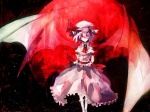  Score: 9 Tags:  banpai_akira bat_wings dark dress frills hat moon purple_hair red_eyes red_moon remilia_scarlet ribbon short_hair smile socks solo touhou vampire wings 