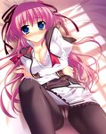  Score: 36 Tags: absurdres,bed,blue eyes,blush,bra,cameltoe,girl,hair ribbon,highres,light erotic,long hair,panties,pantyhose,pink hair,princess evangile,rousenin rise,scan,single,spread legs,tall image,yamakaze ran