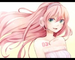  Score: 36 Tags:  aqua_eyes girl headphones letterboxed long_hair megurine_luka pink_hair smile solo vocaloid 