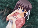  Score: 9 Tags:  aozora_(game) blue_eyes blush brown_hair game_cg girl wet 