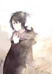  Score: 42 Tags: black eyes,black hair,coat,highres,male,nezumi (no.6),no.6,rosele,scarf,short hair,single,smile,tall image