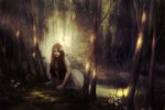  Score: 54 Tags: black eyes,brown hair,butterfly,dress,flower (flowers),forest,girl,hair flower,jace-wallace,long hair,nail polish,nature,original,solo,tree (trees),water