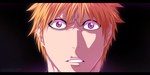  Tags: black,bleach,close,coloring,face,kurosaki ichigo,male,orange hair,pink eyes,short hair,simple background,single,tremblax,wide image
