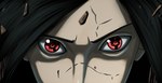  Tags: black hair,close,debris,face,long hair,lord-nadjib (artist),male,naruto,red eyes,scar,sharingan,solo,uchiha madara,wide image