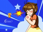  Tags: blush,brown hair,card captor sakura,girl,kinomoto sakura,short hair
